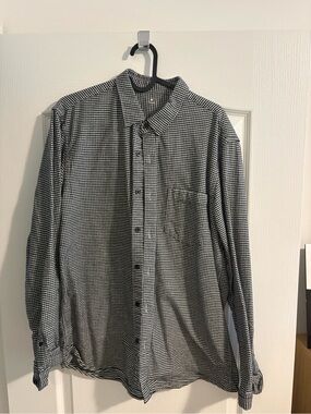 Muji Black and White Micro-Check Button-Down Shirt